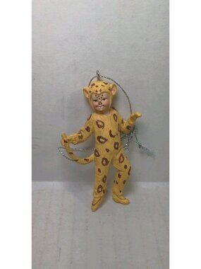 Vintage Rare Cheetah Kid Costume Christmas Ornament